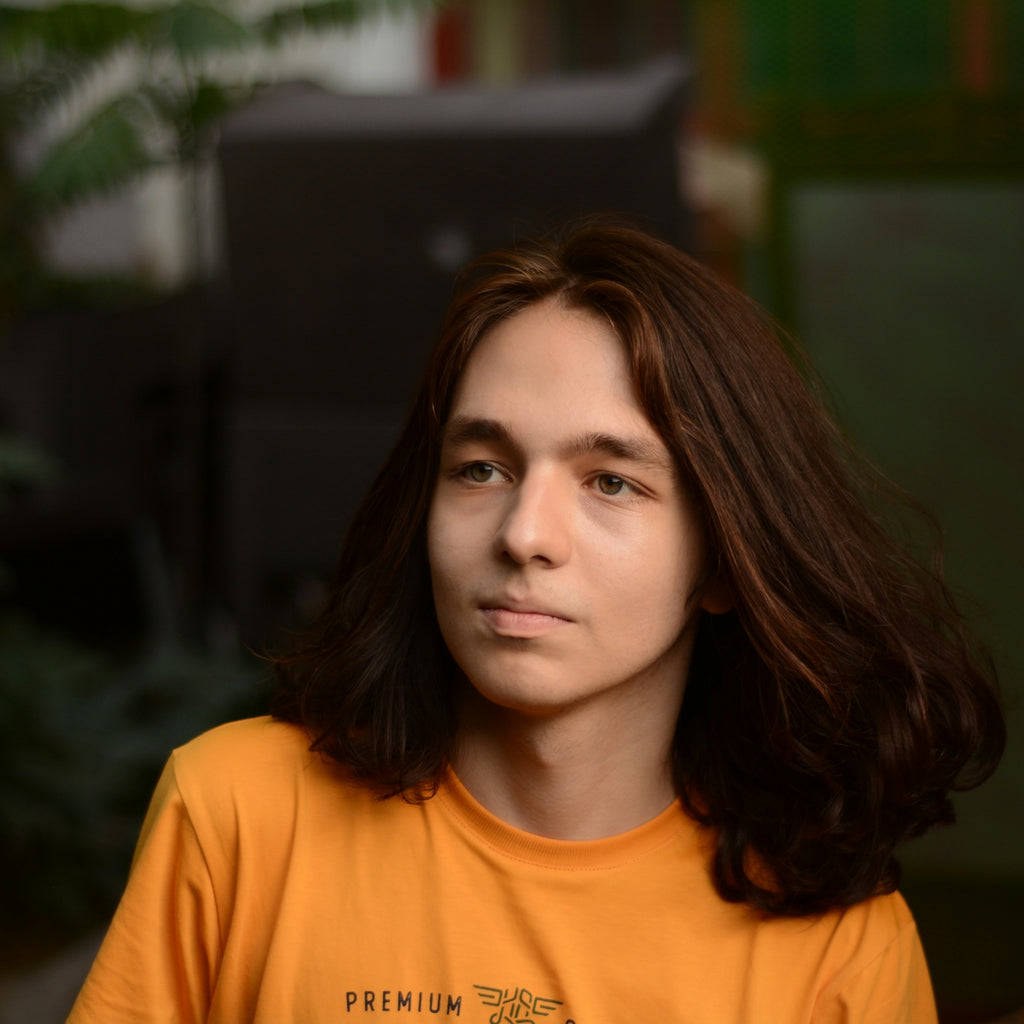 a person with long hair