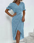 Leah | Ruffle Wrap Button Dress