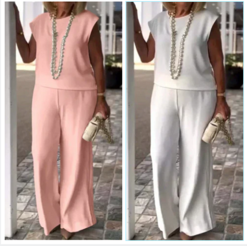 🔥New Arrivals 70% OFF🎁👗Women's Crew Neck Sleeveless Top and Pants Set