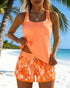 Elegant Ocean Print Split Tankini