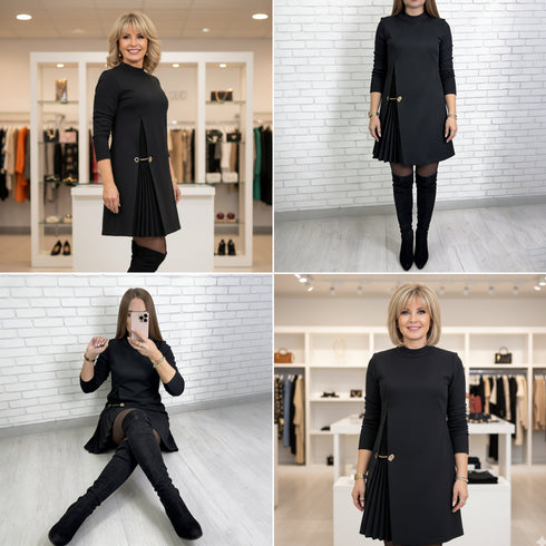 Sophie | Long Sleeve Pleated Dress
