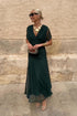 Elegant V-neck Fantasy Painted Floral Print Party Maxi Dress