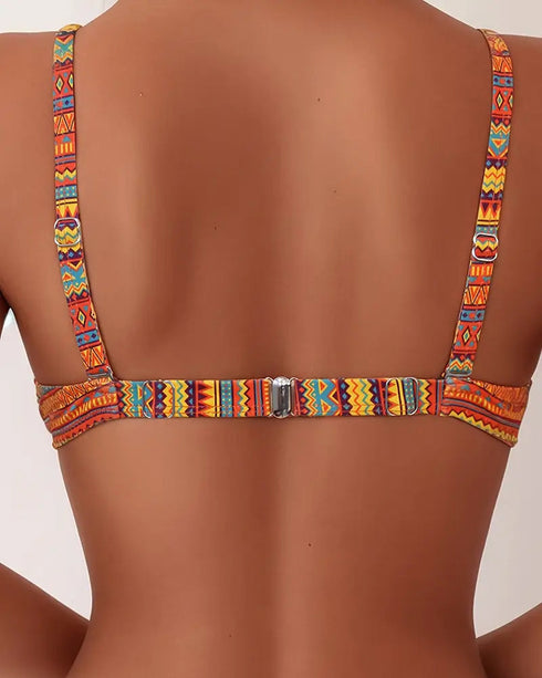 Two Piece Swimsuit with Striped Print