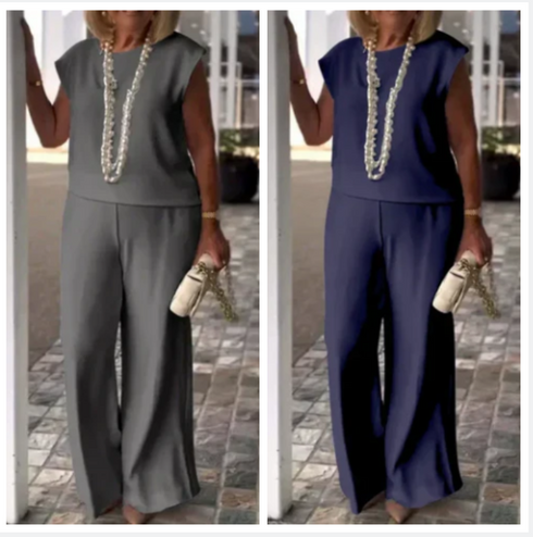 🔥New Arrivals 70% OFF🎁👗Women's Crew Neck Sleeveless Top and Pants Set