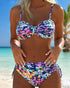 Abstract Print Thin Straps Bikini