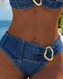 Metal Buckle Suspender Bikini Two-Piece