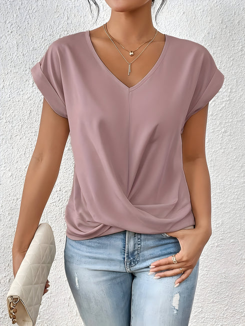 Kathrina | V-Hals Twist Front Top