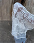 Butterfly Sleeve Blouse with Round Embroidered Neckline