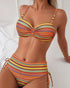 Two Piece Swimsuit with Striped Print