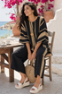 Calden | Comfortable Oversized Striped Top & Relaxed Linen Pants