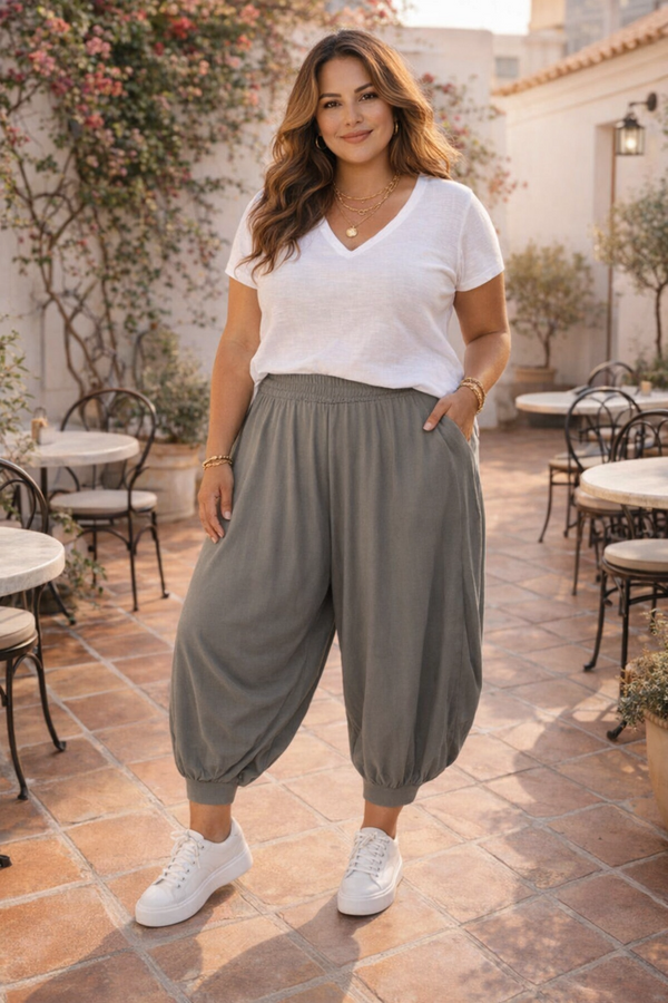 Solid Color Casual Bloomers