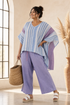 Zellora | Elegant Lavender & Sky Blue Top & Linen Pants
