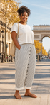 Caitlin | Stylish Striped Button Pants