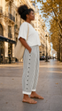 Caitlin | Stylish Striped Button Pants