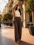 Camille | Wide-leg Pants in Cotton and Linen Blend