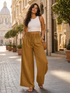 Camille | Wide-leg Pants in Cotton and Linen Blend