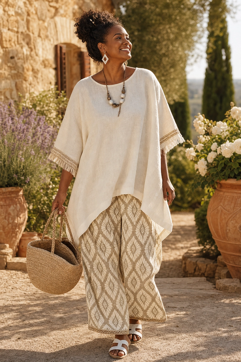 Alverra | Sophisticated Top & Casual Pants Set