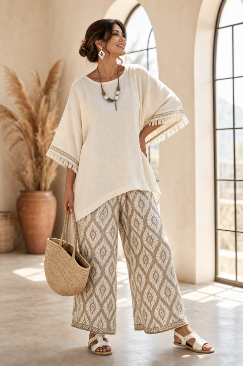 Alverra | Sophisticated Top & Casual Pants Set