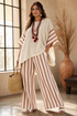 Braelith | Elegant Rustic Striped Top & Cream Linen Pants
