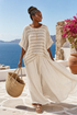 Westlyn | Comfortable Striped Bamboo Top & Flowing Linen Pants