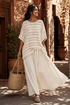 Westlyn | Comfortable Striped Bamboo Top & Flowing Linen Pants