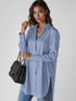 Oversized Lapel Button Shirt Dress
