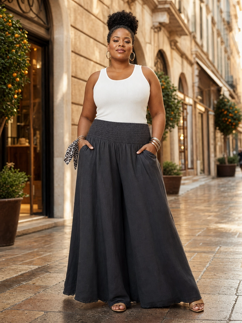 Jasper | Flowy Smocked Waist Pants