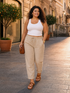 Maylora | Drawstring Relaxed Linen Trousers