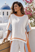 Thorneil | Comfortable Wide-Leg Striped Pants & Linen Top