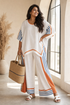 Thorneil | Comfortable Wide-Leg Striped Pants & Linen Top