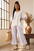 Luxmere | Comfortable Relaxed Blouse & Striped Bamboo Pants