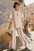 Solvane | Sophisticated Multicolor Striped Top & Mediterranean Pants