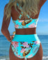 Floral Contrast Split Bikini