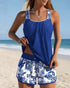 Printed Tankini Top and Shorts Two-Piece