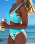 Floral Contrast Split Bikini