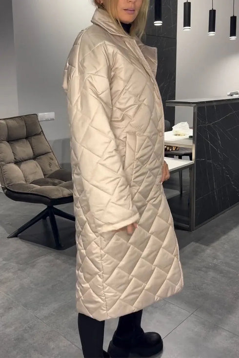Anais™ | Quilted Coat with Leopard Lining
