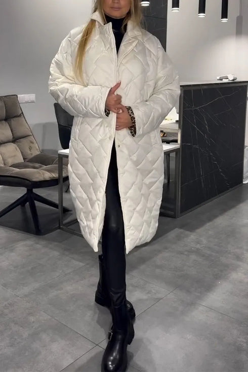 Anais™ | Quilted Coat with Leopard Lining