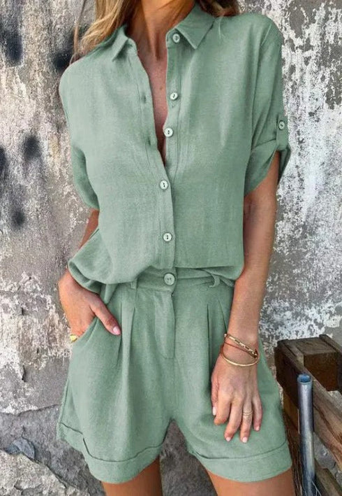 Linea | Casual Relaxed-Fit Shirt and Shorts Set