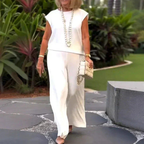 🔥New Arrivals 70% OFF🎁👗Women's Crew Neck Sleeveless Top and Pants Set