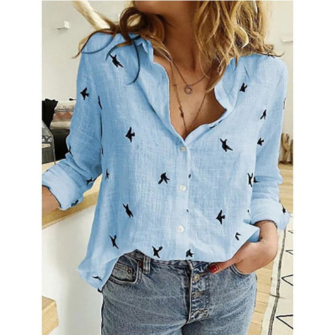Erica | Casual Printed Button-Up Shirt